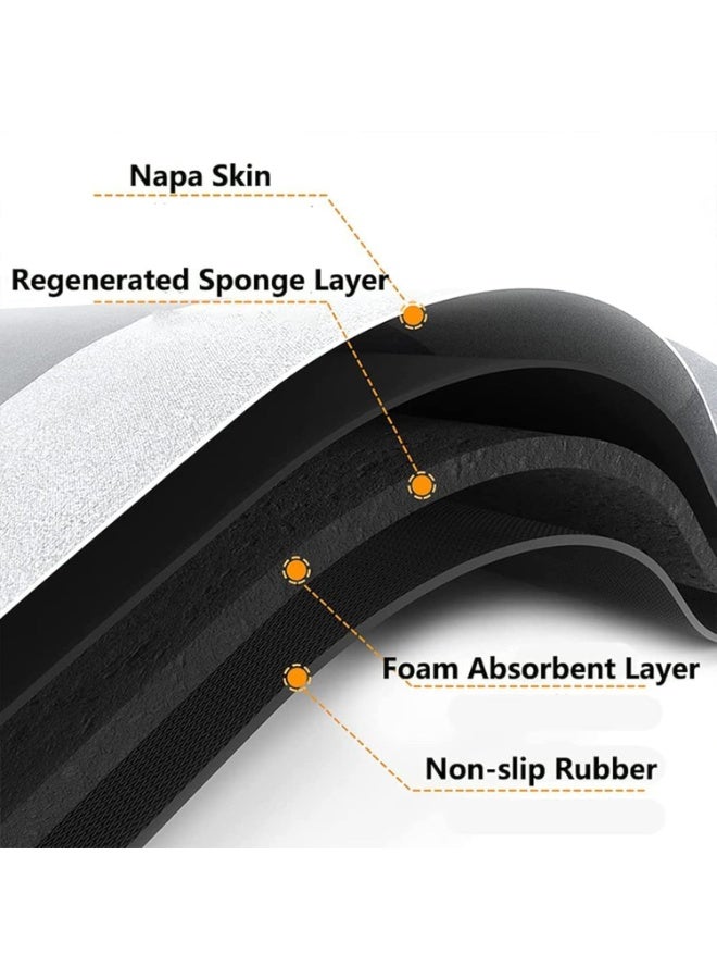 ETENTOUS دواسة حمام مانعة للانزلاق بساط أرضية سريع الامتصاص والتجفيف سميك ولطيف على البشرة قابل للغسل في الغسالة مقاس 40×60 سم لون أزرق داكن - Image 5
